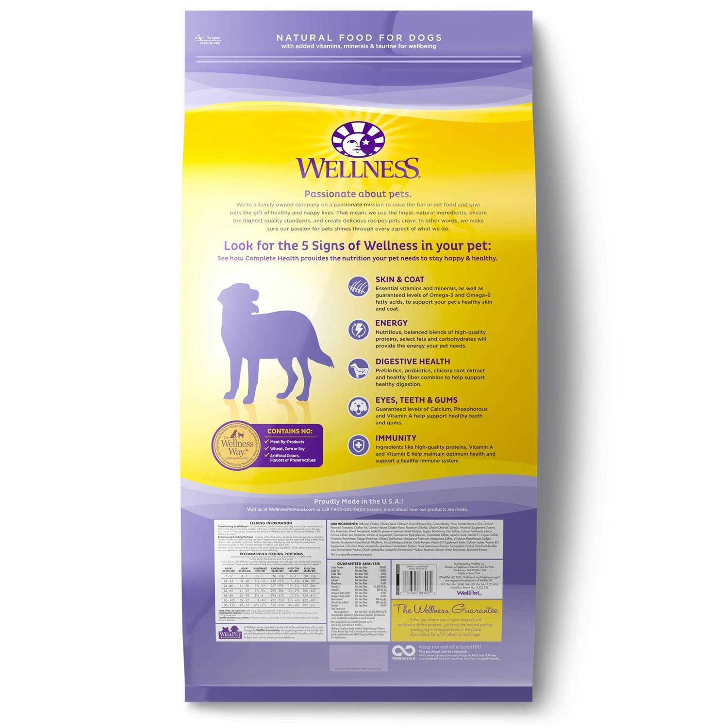 Wellness Complete Health Healthy Weight Chicken Peas Recipe Dry Dog Food - Pet Supplies online store