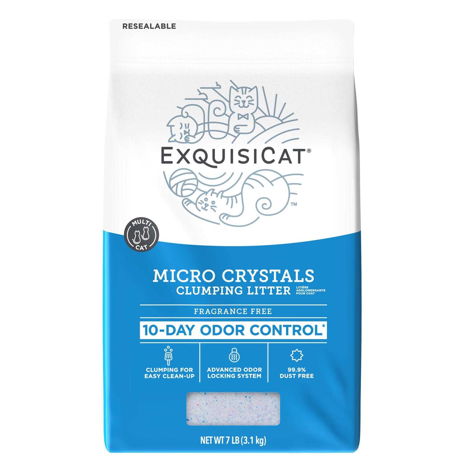 ExquisiCat Fragrance Free Clumping Micro Crystals Cat Litter - Pet Supplies online store