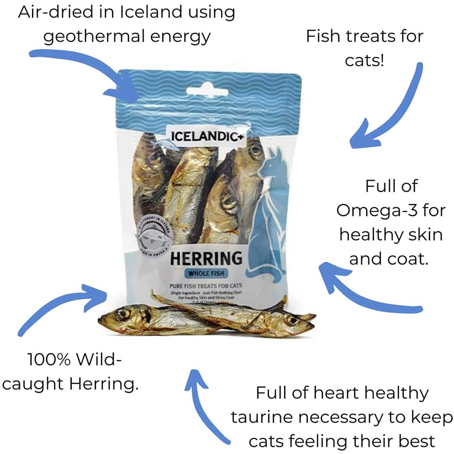 Icelandic+ Herring Whole Fish Cat Treats - Pet Supplies online store