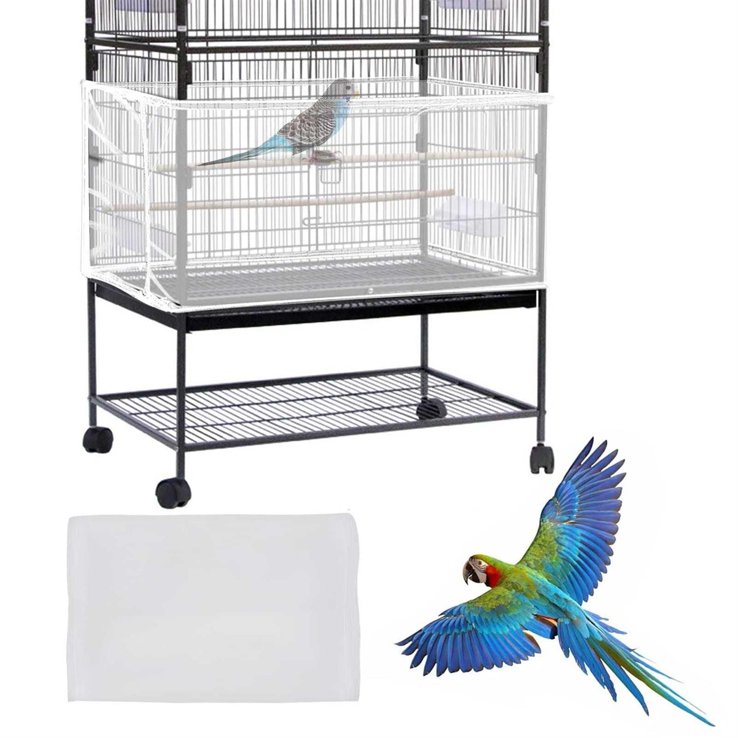 Daoeny Bird Cage Seed Catcher Large Bird Cage Cover Adjustable Soft Airy Nylon Mesh Net - Pet Supplies online store