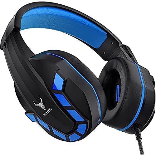 PS4 Gaming Headset with Mic for Xbox One, PS5, PC, Mobile Phone and Notebook, Controllable Volume Gaming Headphones with Soft Earmuffs for Kid