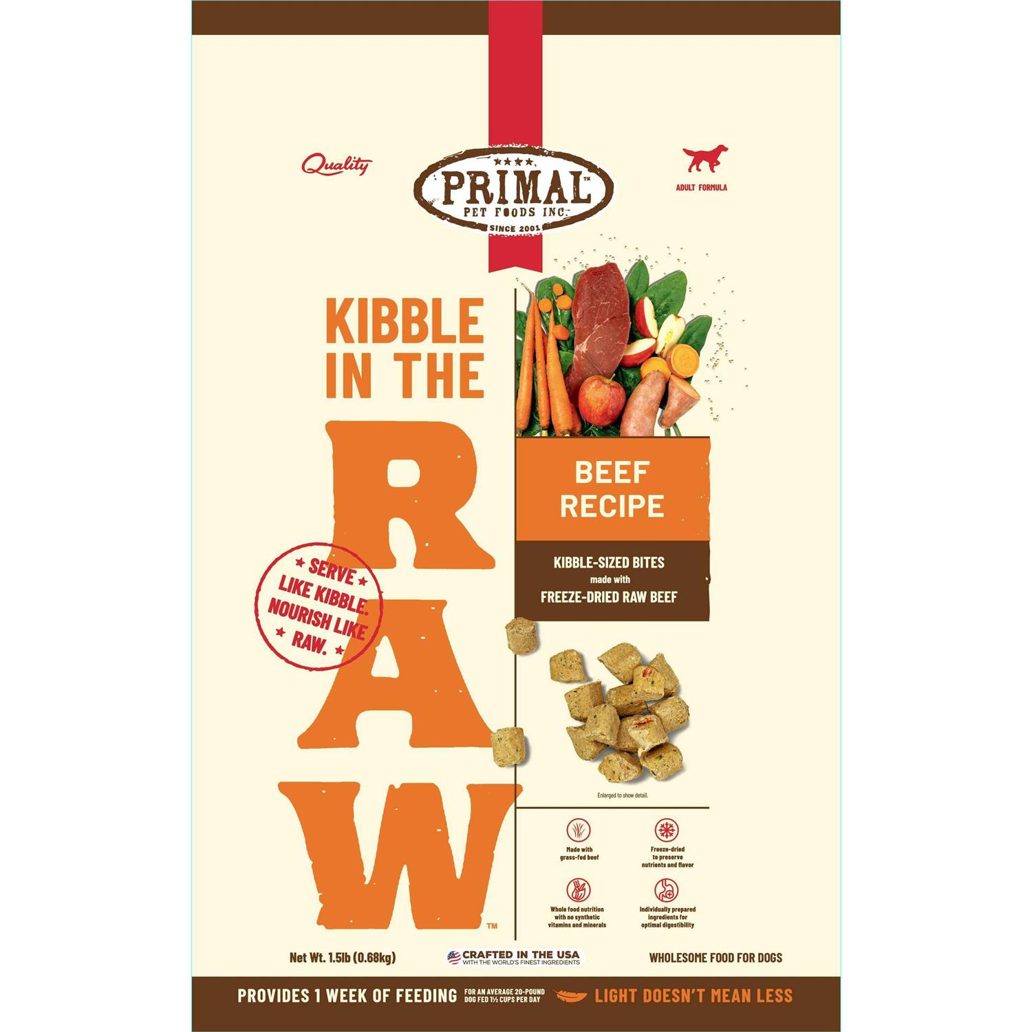 Primal Kibble in The Raw Beef Dog Food - Pet Supplies online store