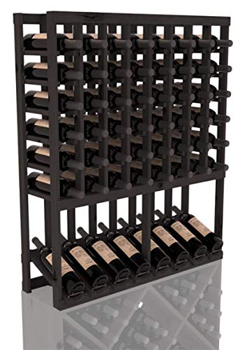 Wine Racks America® Knotty Alder High Reveal Upper Rack Wine Cellar Kit. Walnut Stain