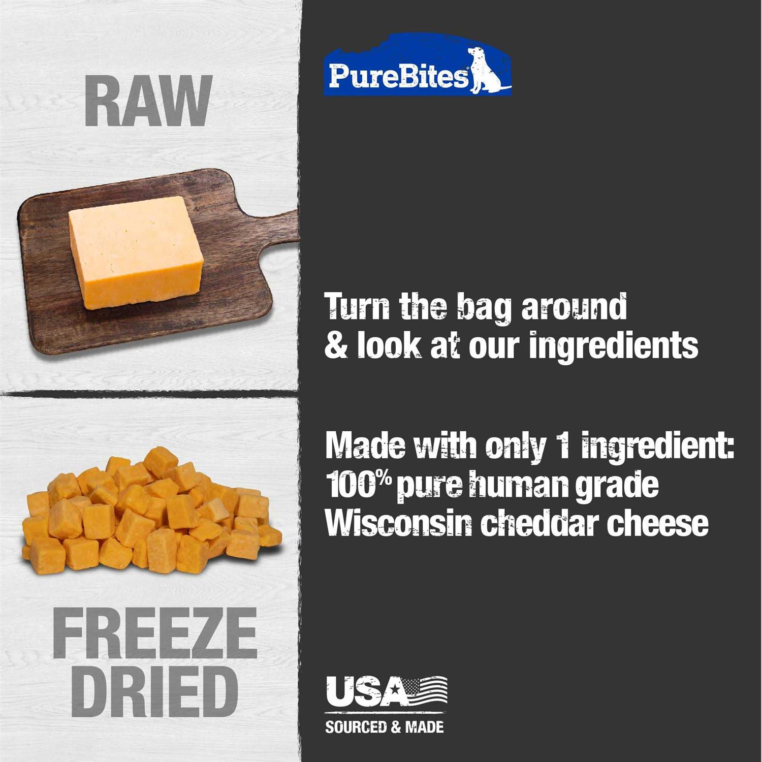 PureBites Cheddar Cheese Freeze Dried Dog Treats - Pet Supplies online store