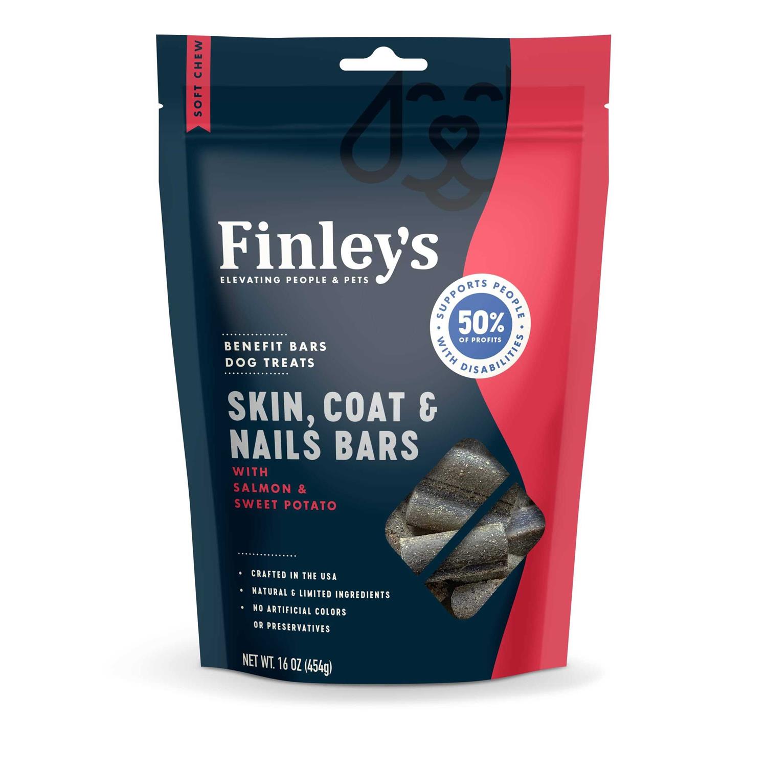 Finley's Skin Coat & Nails Soft Chew Benefit Bars Dog Treats - Pet Supplies online store