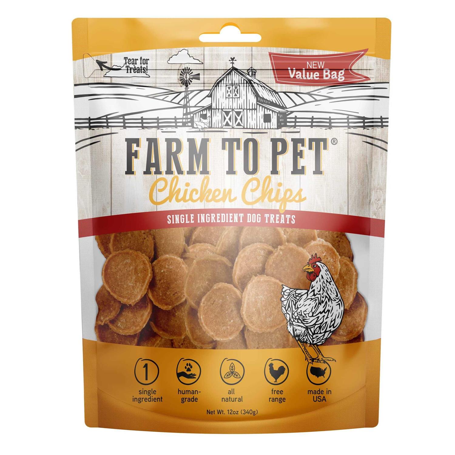 Farm to Pet Chicken Chips Dog Treats - Pet Supplies online store