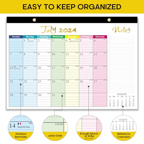 Desk Calendar 2024-2025,18 Months July 2024 to Dec 2025 - Large 17