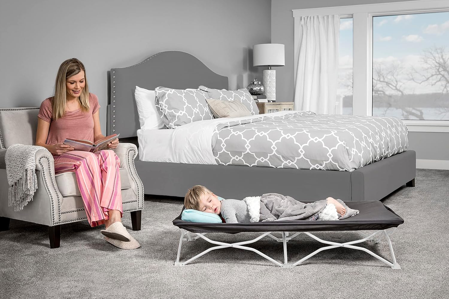 Regalo Portable My Cot Bed, Gray
