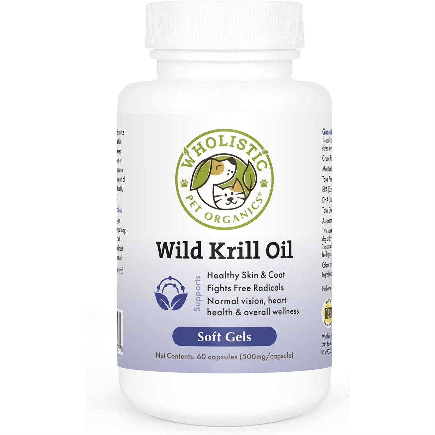 Wholistic Pet Organics Krill Oil Capsules Dog & Cat Supplement - Pet Supplies online store