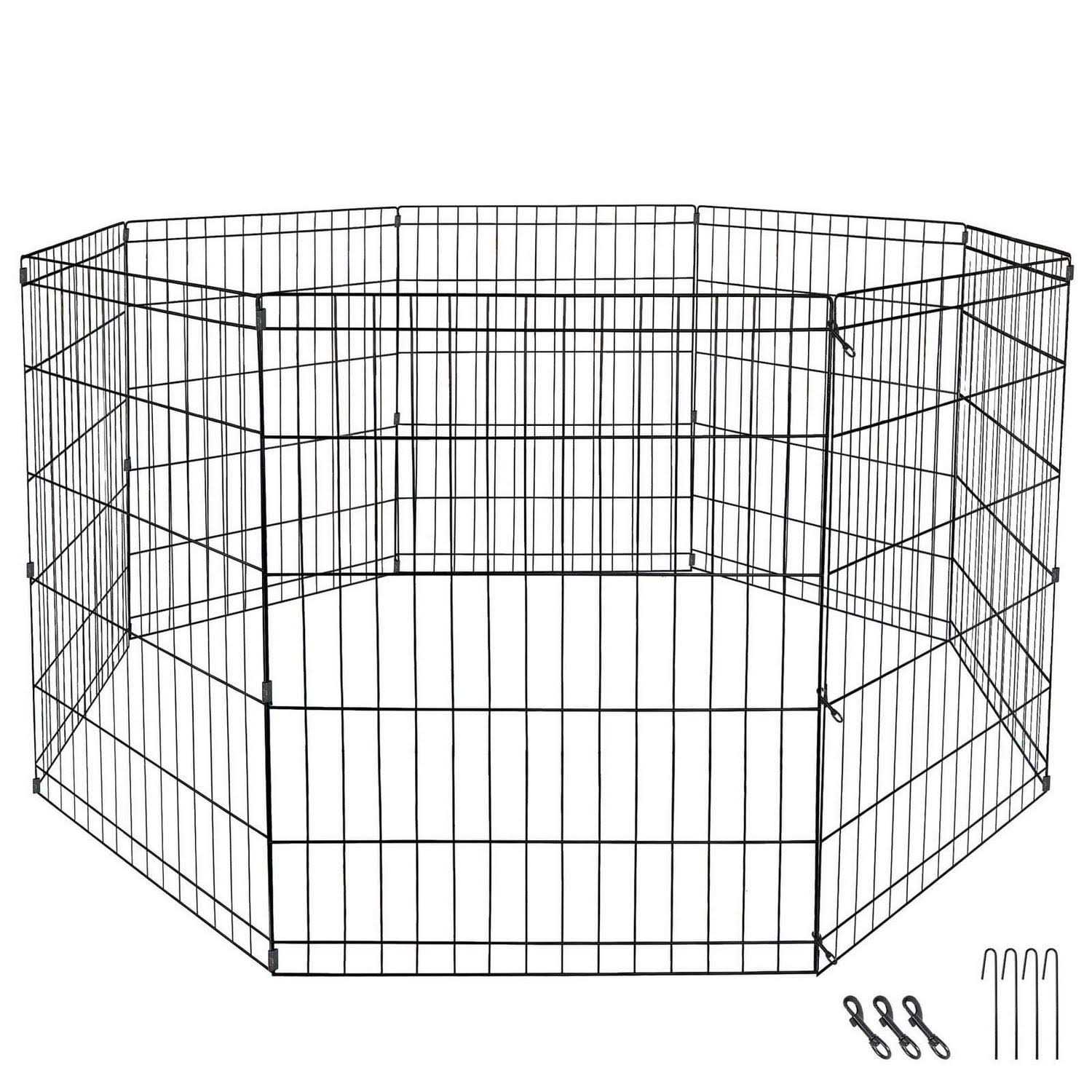 ZENSTYLE Foldable Dog Playpen Large Crate Fence 30 8 Panels Pet Exercise Cage - Pet Supplies online store