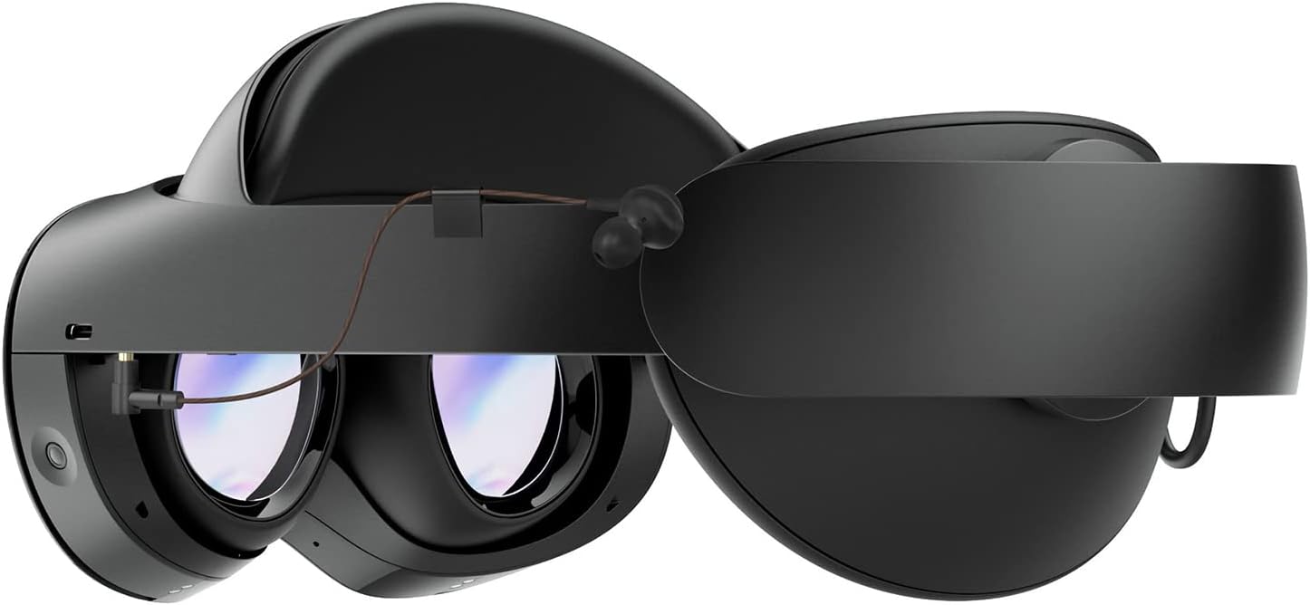 GEEKRIA in-Headphones Compatible with Meta Q Pro VR Earphones Fit for Quest Virtual Reality Gaming Headset, Custom-Length Cable Game Accessories (Black)