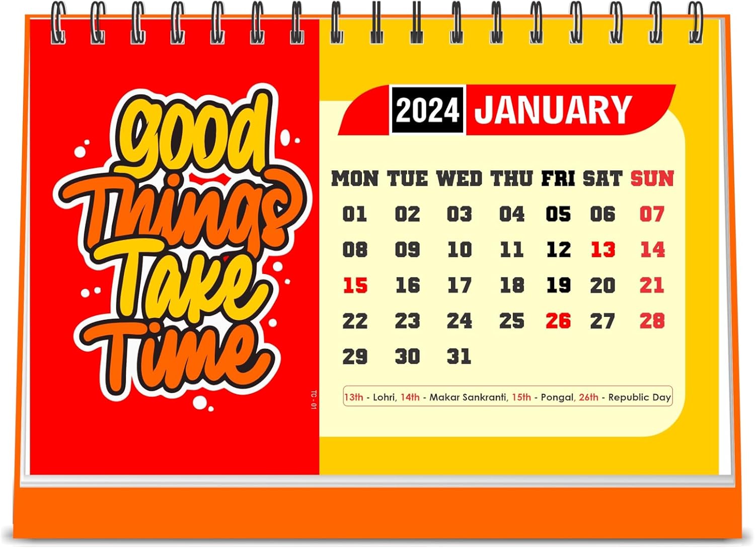 ESCAPER Good Things 2022 Designer Calendar 2022 Desk Motivational (A5 Size - 8.5 x 5.5 inch - 12 Pages Month Wise) | Table Calendar 2022 with quotes | Desk Calendars 2022 | New Year Calendars 2022