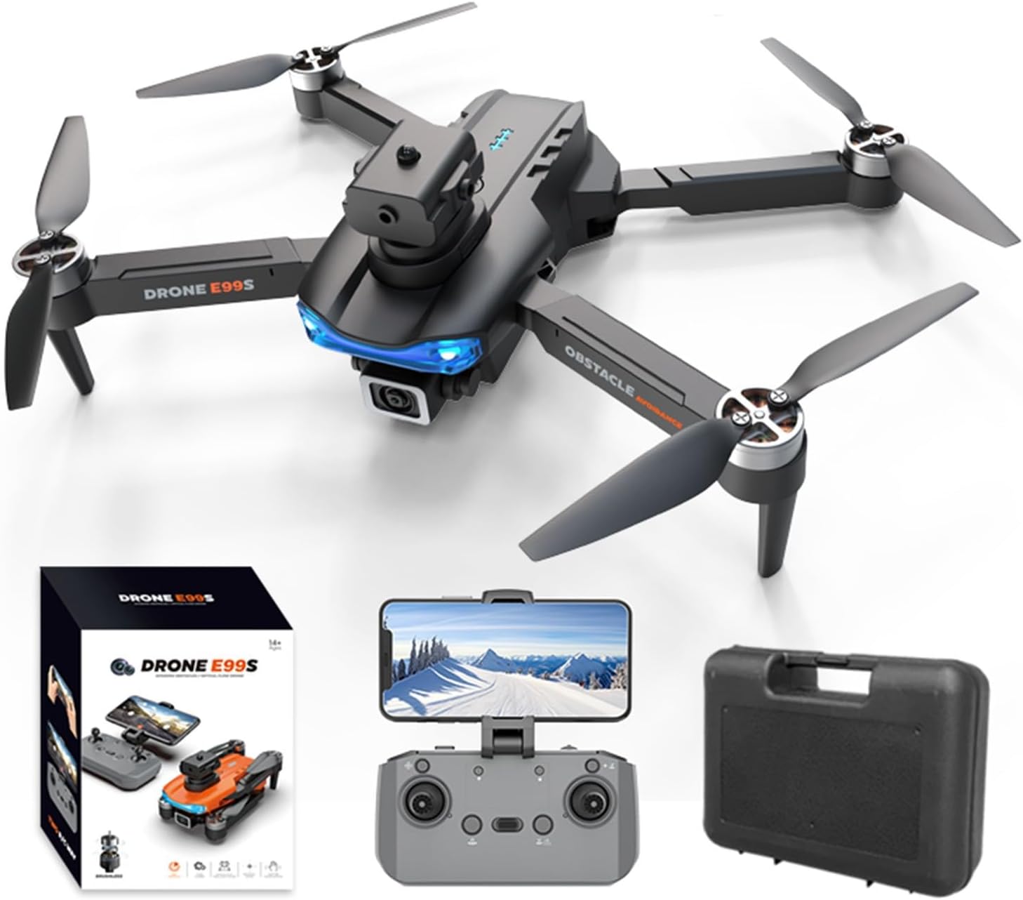 Drone With Camera Rc Drone Brushless Motor Drone With 1080P Camera 2.4G WIFI FPV RC Quadcopter With Headless Mode Follow Me Altitude Hold Obstacle Avoidance Toys Gifts For Kids Adults Drones For Kids 8-12