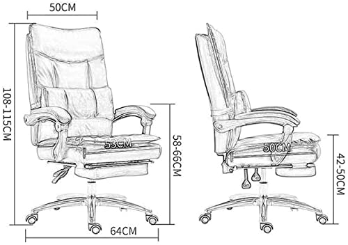 Executive Office Chair, 170°Reclining Computer Swivel Seatwith Lumbar Pillow and Footrest,Ergonomic PU Leather Office Chair (B)