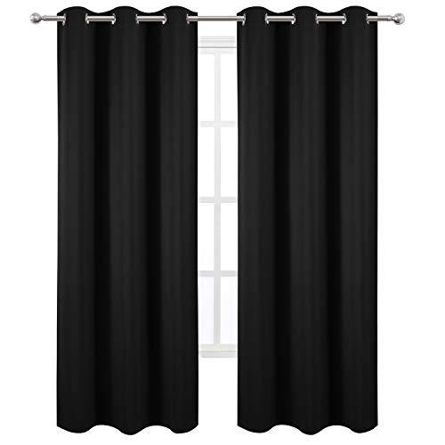 LEMOMO Light Grey Thermal Blackout Curtains/52 x 72 Inch/Set of 2 Panels Room Darkening Curtains for Bedroom
