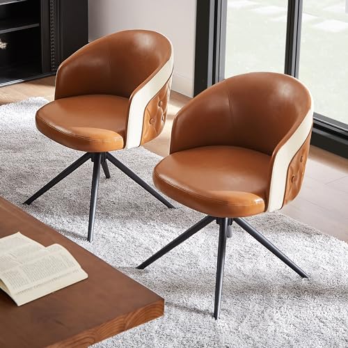 Art Leon Swivel Desk Chair, Modern Fabric Upholstered Office Chair, Accent Armchair with Black Metal Legs, Gray