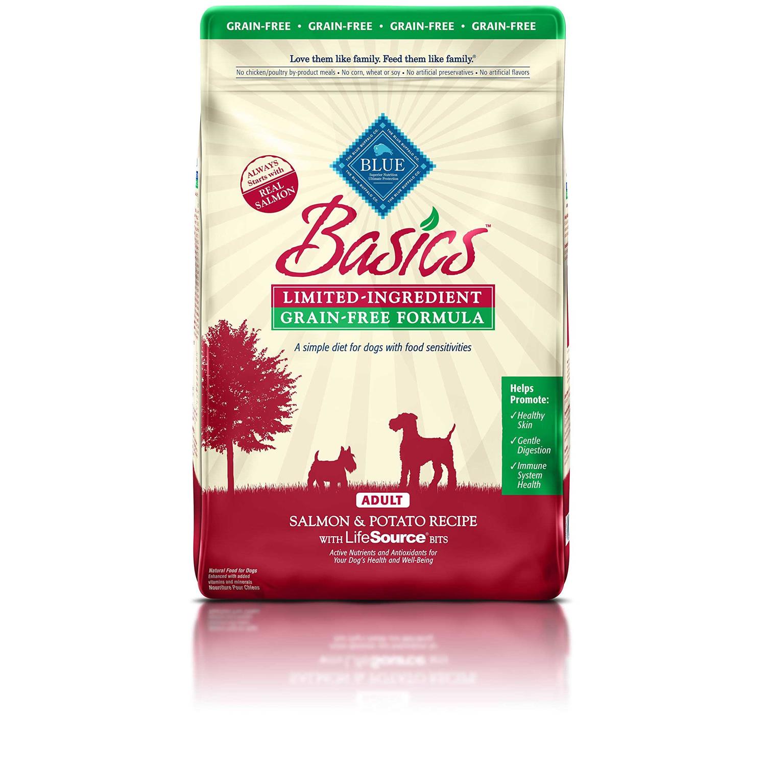 Blue Buffalo Basics Skin & Stomach Care Grain Free Adult Dry Dog Food Salmon & Potato - Pet Supplies online store