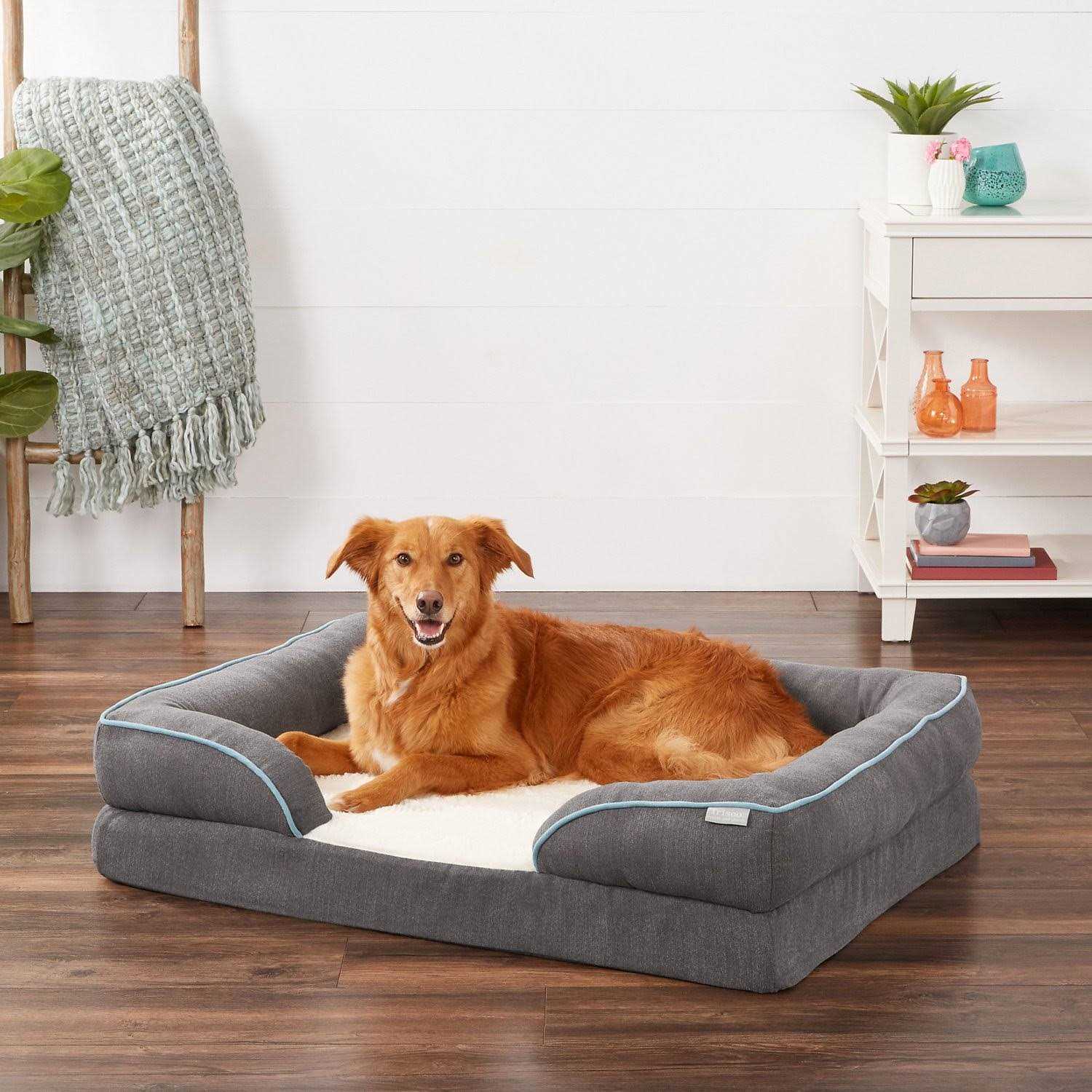 Frisco Plush Orthopedic Front Bolster Cat Dog Bed w/Removable COVER - Pet Supplies online store