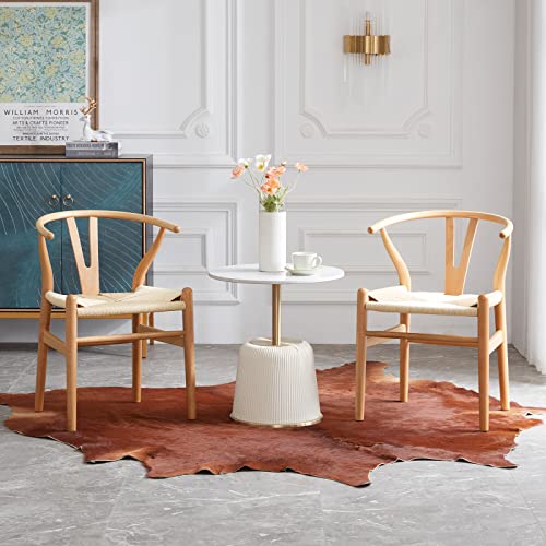 STARY Fully Assembled Wishbone Rattan Dining Room Chairs, Set of 4, Beige