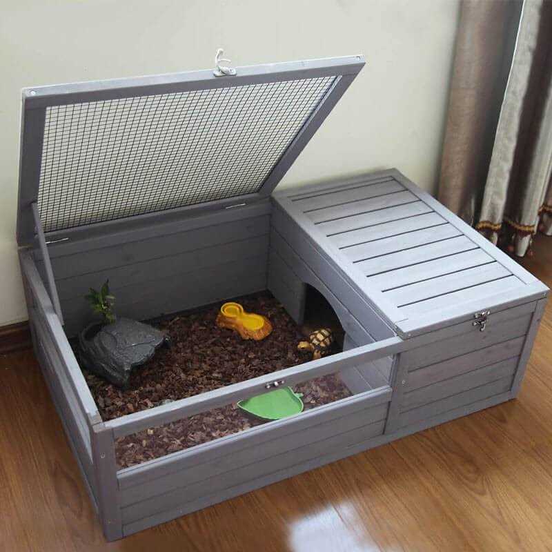 Aivituvin Wooden Tortoise House Large Turtle Habitat AIR21-2 - Pet Supplies online store