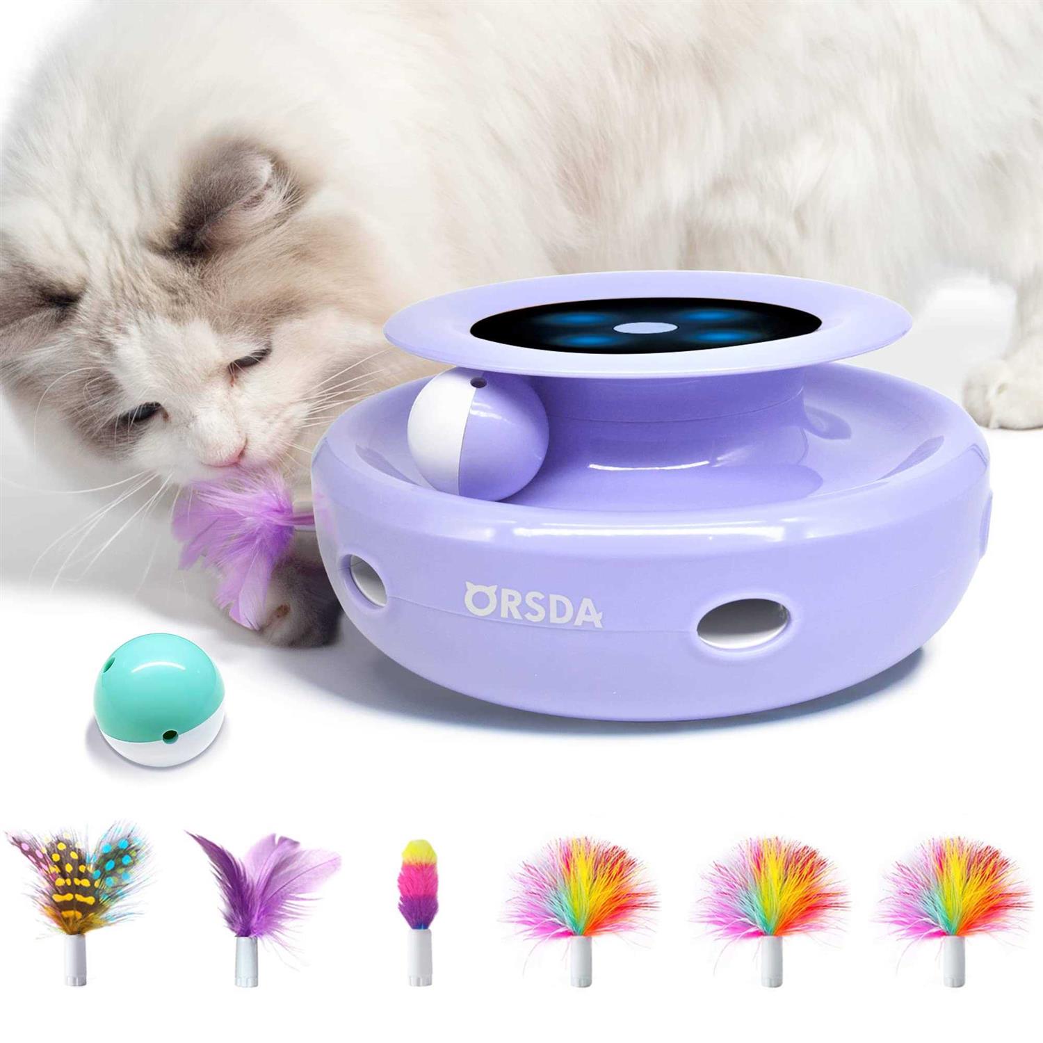Cat Toys Orsda 2-in-1 Interactive Cat Toys for Indoor Cats Automatic Cat Toy Balls - Pet Supplies online store