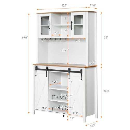 Farmhouse Bar Cabinet with Sliding Barn Door 69