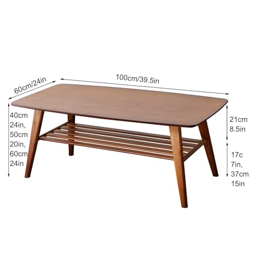 Coffee Table Square Coffee Tables Simple Modern Center Table for Living Room Home Office, for Storage and Display 2 Tier Sofa Table, for Living Room, Bedroom (Size : 50cm/20in)