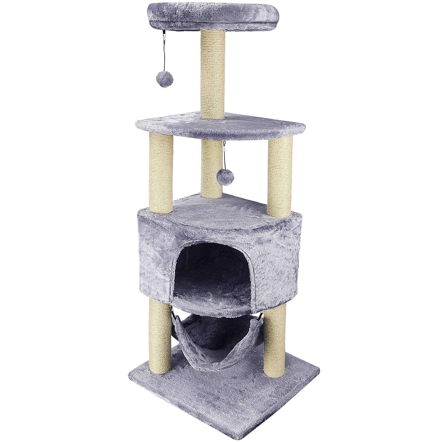 HUITREE Cat Tree with Scratching Post and Hanging Bedgrey - Pet Supplies online store