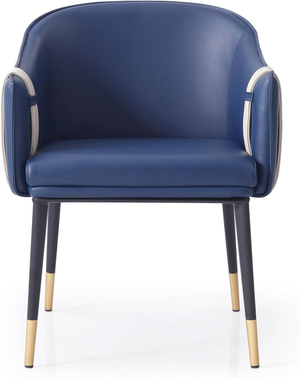 Overstock Modrest Calder Blue & Beige Bonded Leather Dining Chair