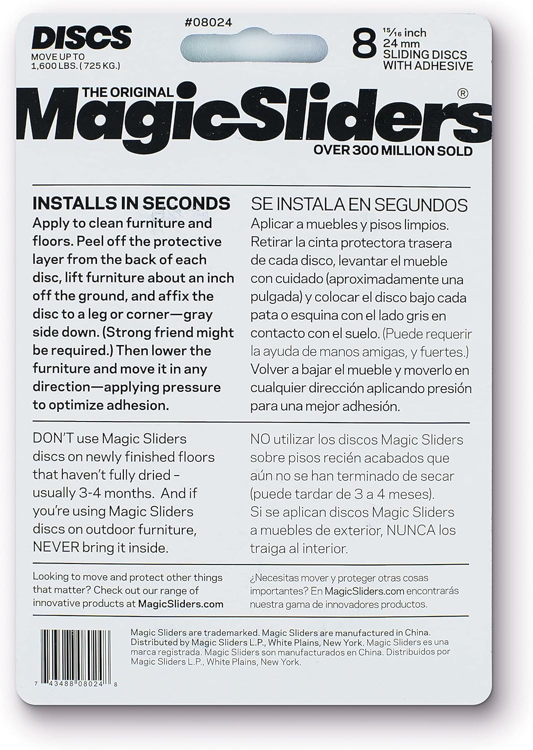 Magic Sliders 8024 Series 8PK 15/16