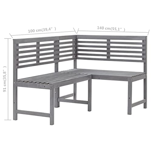 Patio Benches Patio Corner Bench Gray 55.1