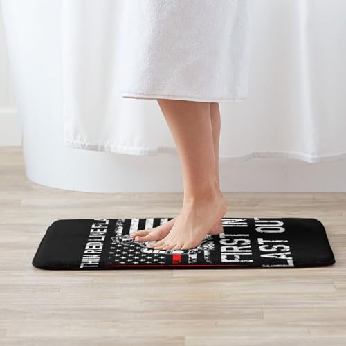 Firefighter First in Last Out Ultra Soft Area Rug for Living Room Indoor Decoration Non Slip Carpet Bedroom Mat Nursery Office Home Decor