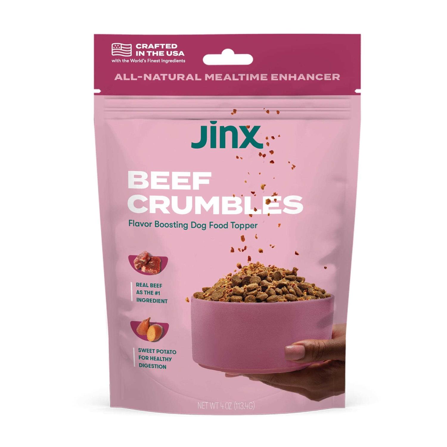 Jinx Crumbles Beef Recipe Flavor-Boosting Natural Dog Food Topper - Pet Supplies online store