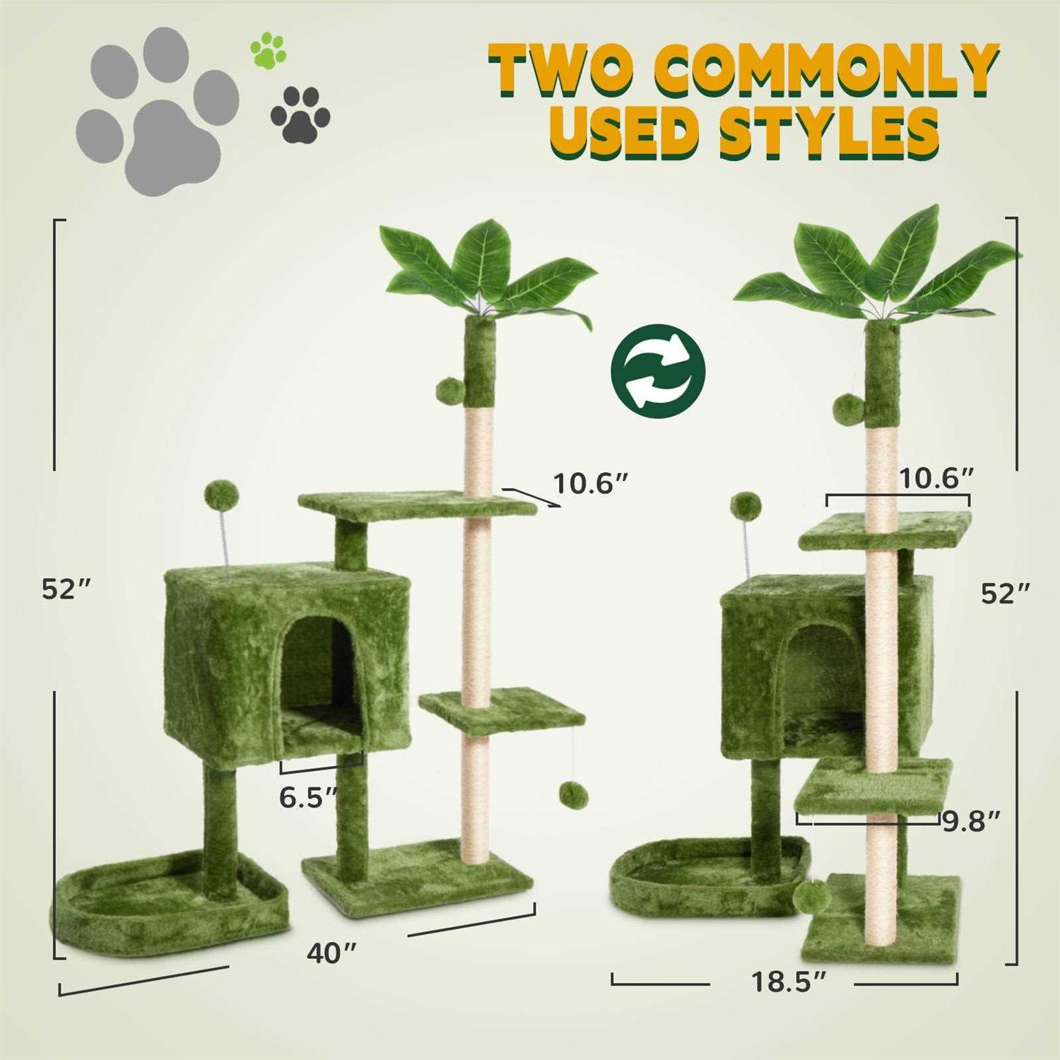 Mudie Cat Tree,52in Cat Tower for Indoor Cats Cat Tree with Scratching Posts Plush Perch Stand - Pet Supplies online store