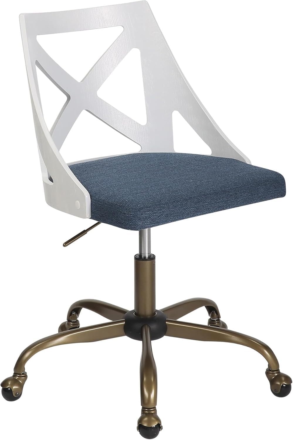 Task Chair, Home Office Chair with Wheels, Wooden Desk Chair, White Office Chair, Computer Chair, Home Office Desk Chair Comfy, Farmhouse Chair