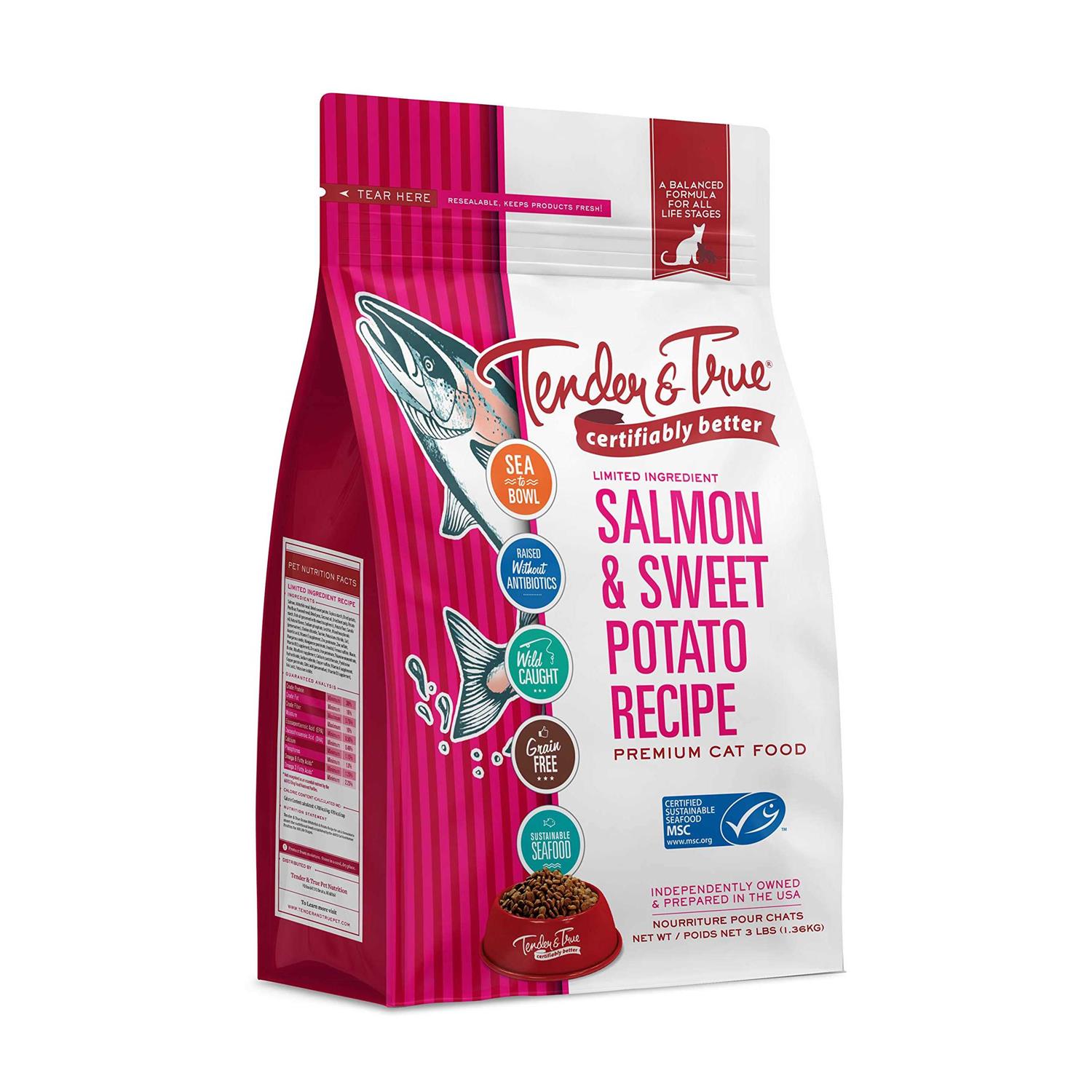 Tender & True Salmon & Sweet Potato Recipe Dry Cat Food - Pet Supplies online store