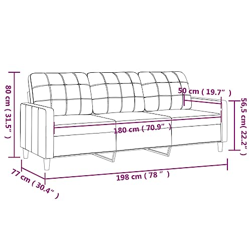 Sofas & Couches 3-Seater Sofa Light Gray 70.9