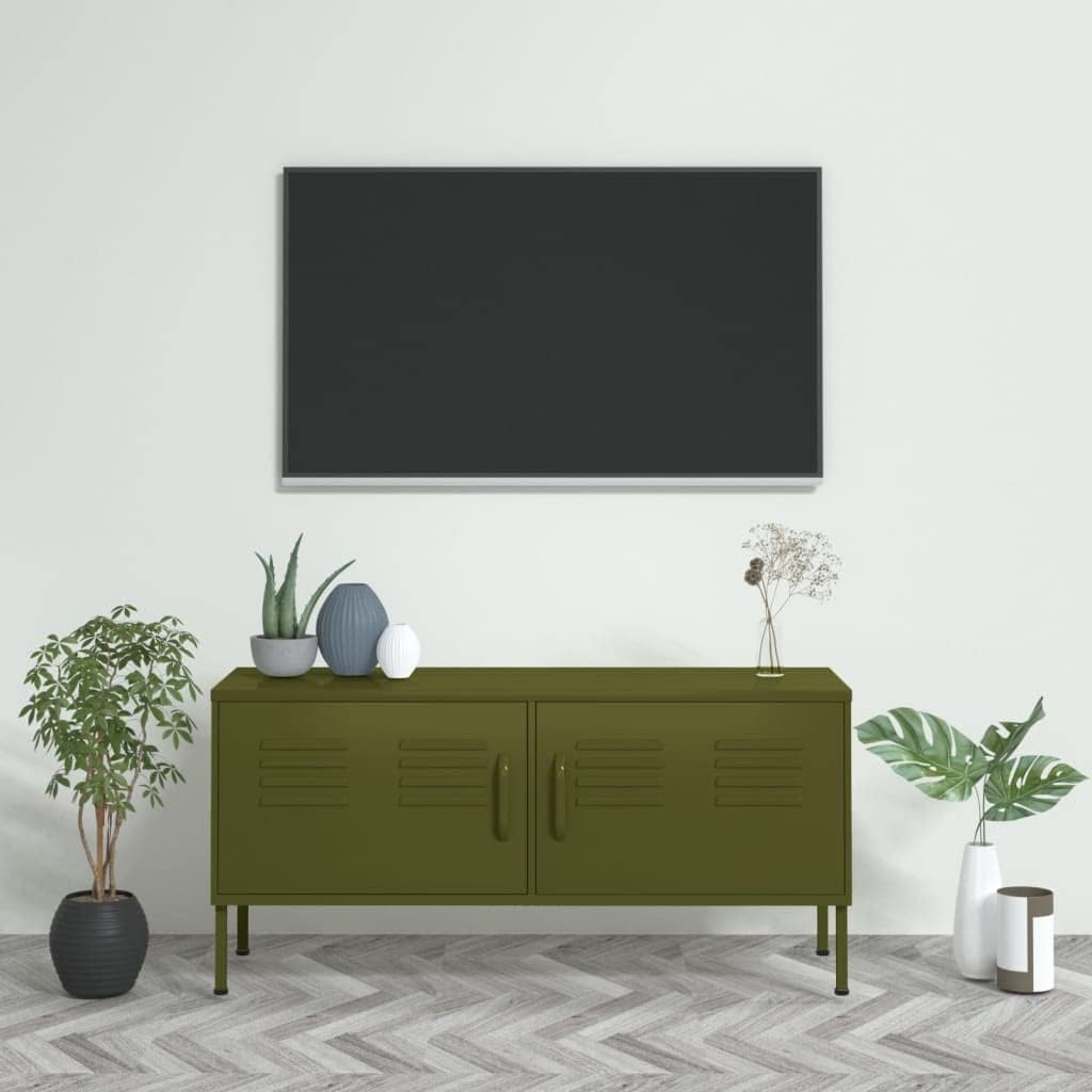 TV Stand TV Cabinet TV Stands for Living Room Entertainment Center TV Stand Olive Green 41.3