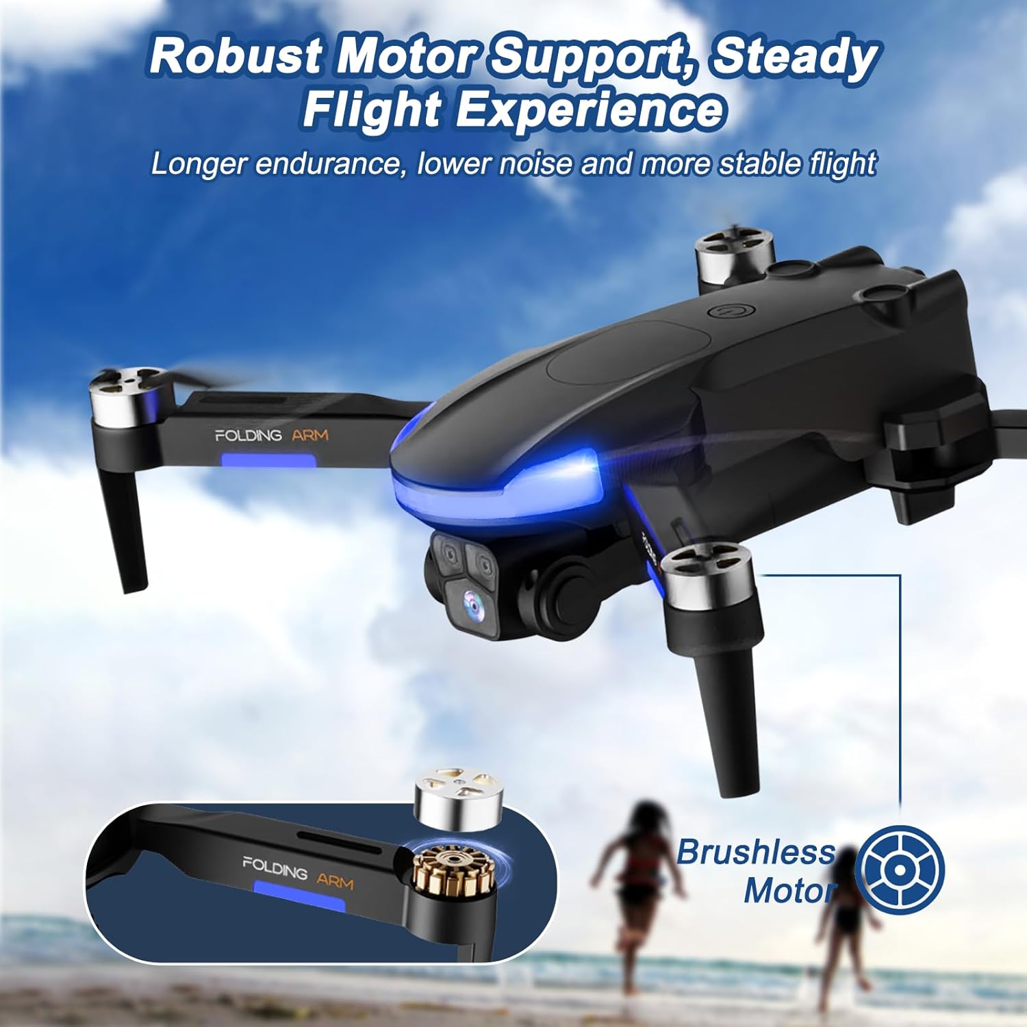 Mini Drone with Camera, 1080P HD FPV Foldable Drones for Kids and Beginners, Brushless Motor Drone with Carrying Case, Long Flight Time, One Key Take Off/Land, Altitude Hold, 360° Flip, Obstacle Avoidance