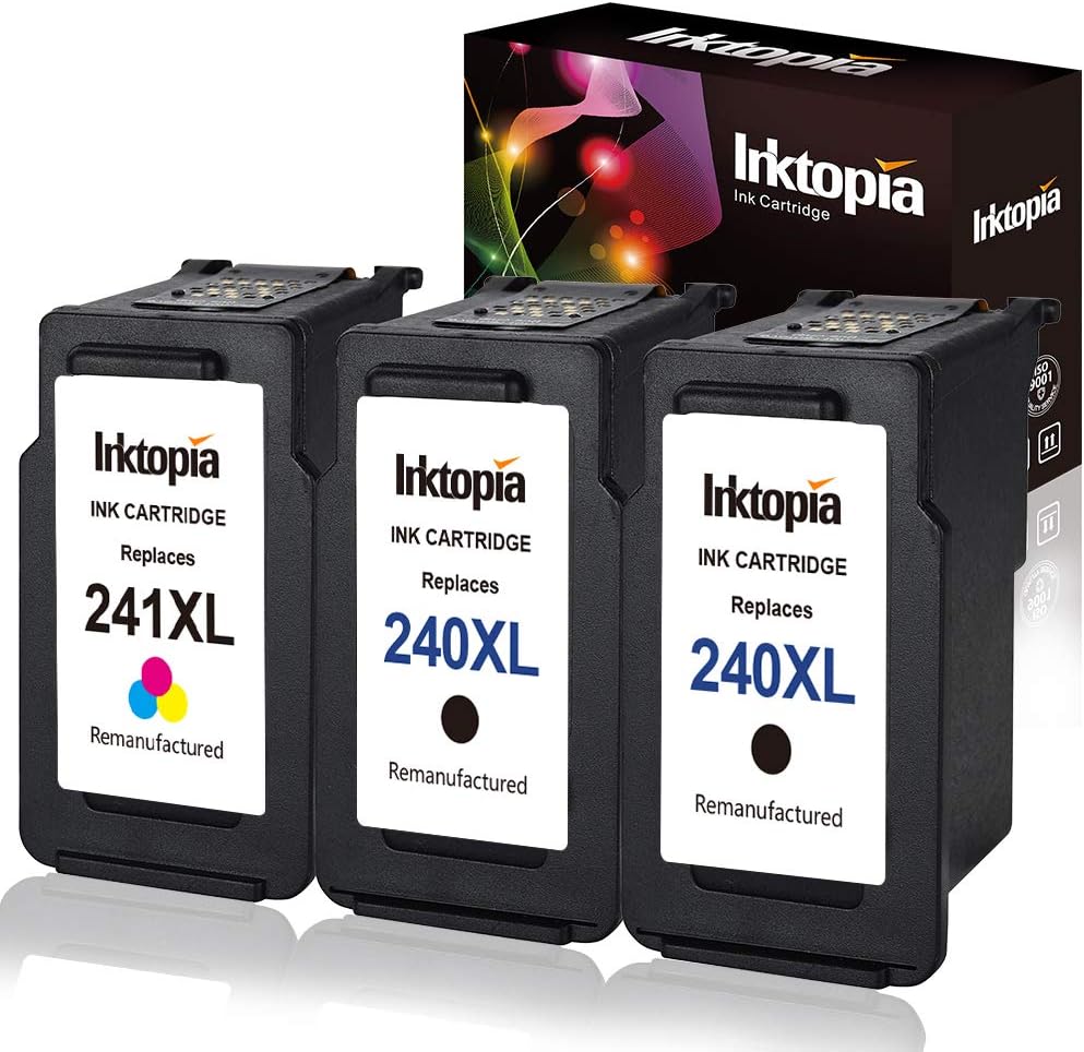 Inktopia Remanufactured Ink Cartridge Replacement for Canon PG-240XL CL-241XL 240 XL 241 XL (2 Black,1 Color) for PIXMA MG3620 MG3600 MG3520 MX472 MG3120 MG4120 MX432 MX439