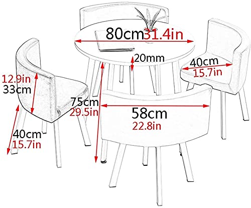 Living Room Round Table 80cm Solid Wood Dining Table Home Kitchen Hotel Meeting Room Family Living Room Kitchen Lounge Table (Color : Light Blue) (Dark Green)