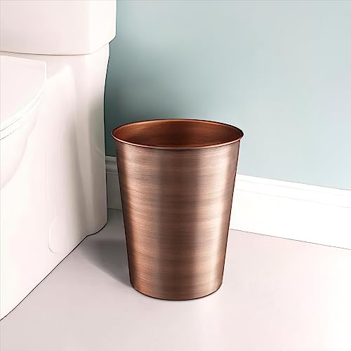 Monarch Abode Handcrafted Metal Wastebasket Trash Can for Home Office Bedroom, Decorative Wastebasket, Modern Bathroom Decor, Durable, Standard, Black