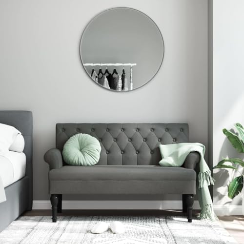 Modern Loveseat Bench with Backrest, Small Comfy Couch Loveseat Sofa, 2 Seater Sofa Couch for Living Room, Bedroom, Apartment Small Spaces, Dark Green 47.2