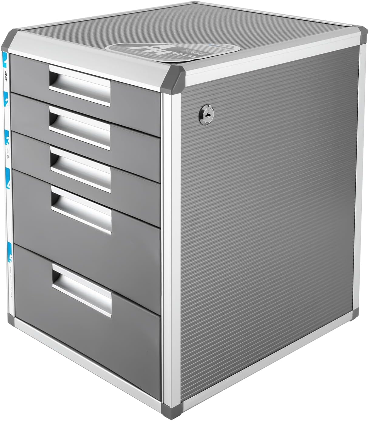 File Cabinet, 5 Drawer Lateral Filing Cabinet with Lock Desk Cabinet Storage Home Office Lockable Desk Storage Organizer with Drawers