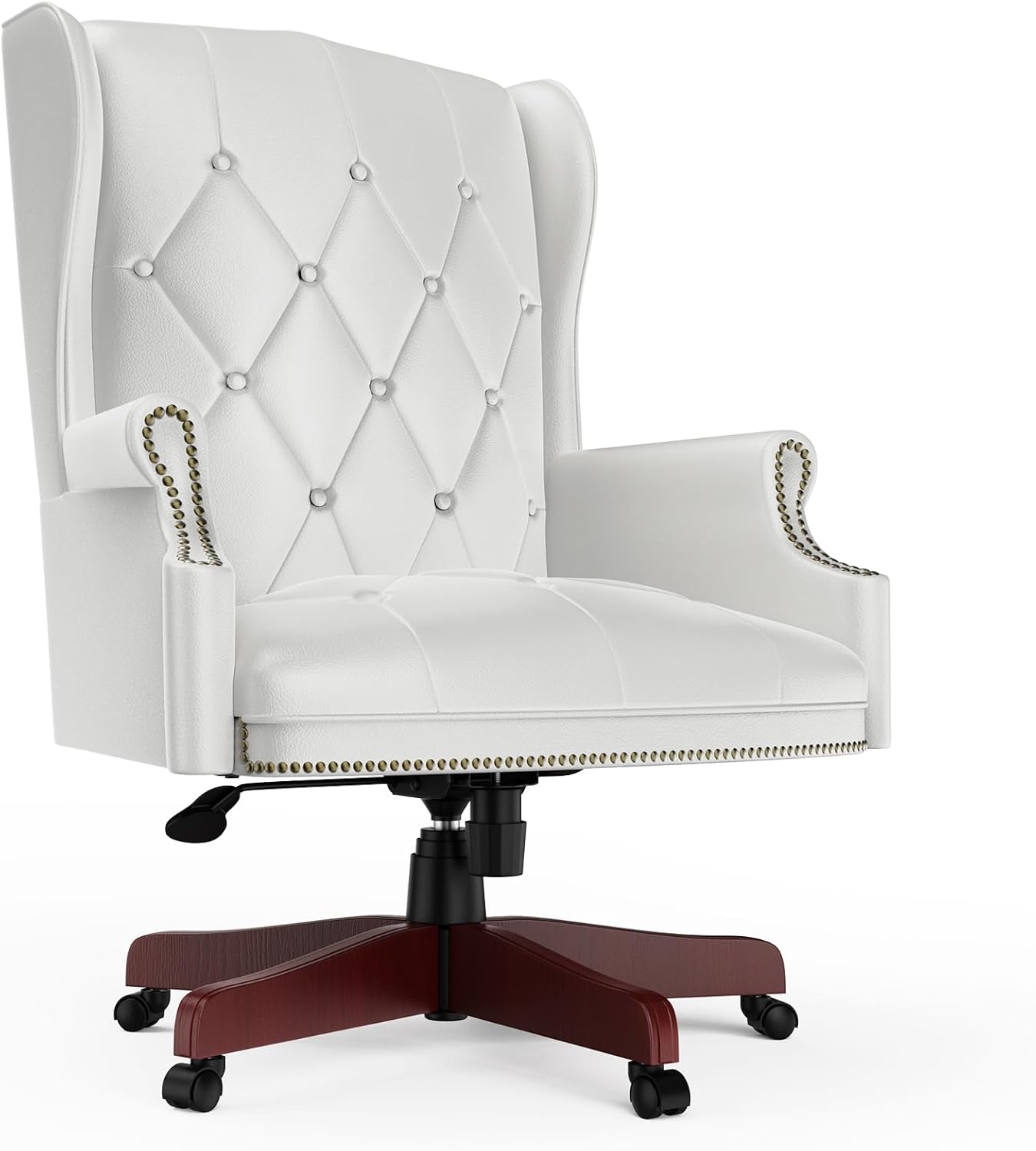330LBS Executive Office Chair, Ergonomic Design High Back Reclining Comfortable Desk Chair - White