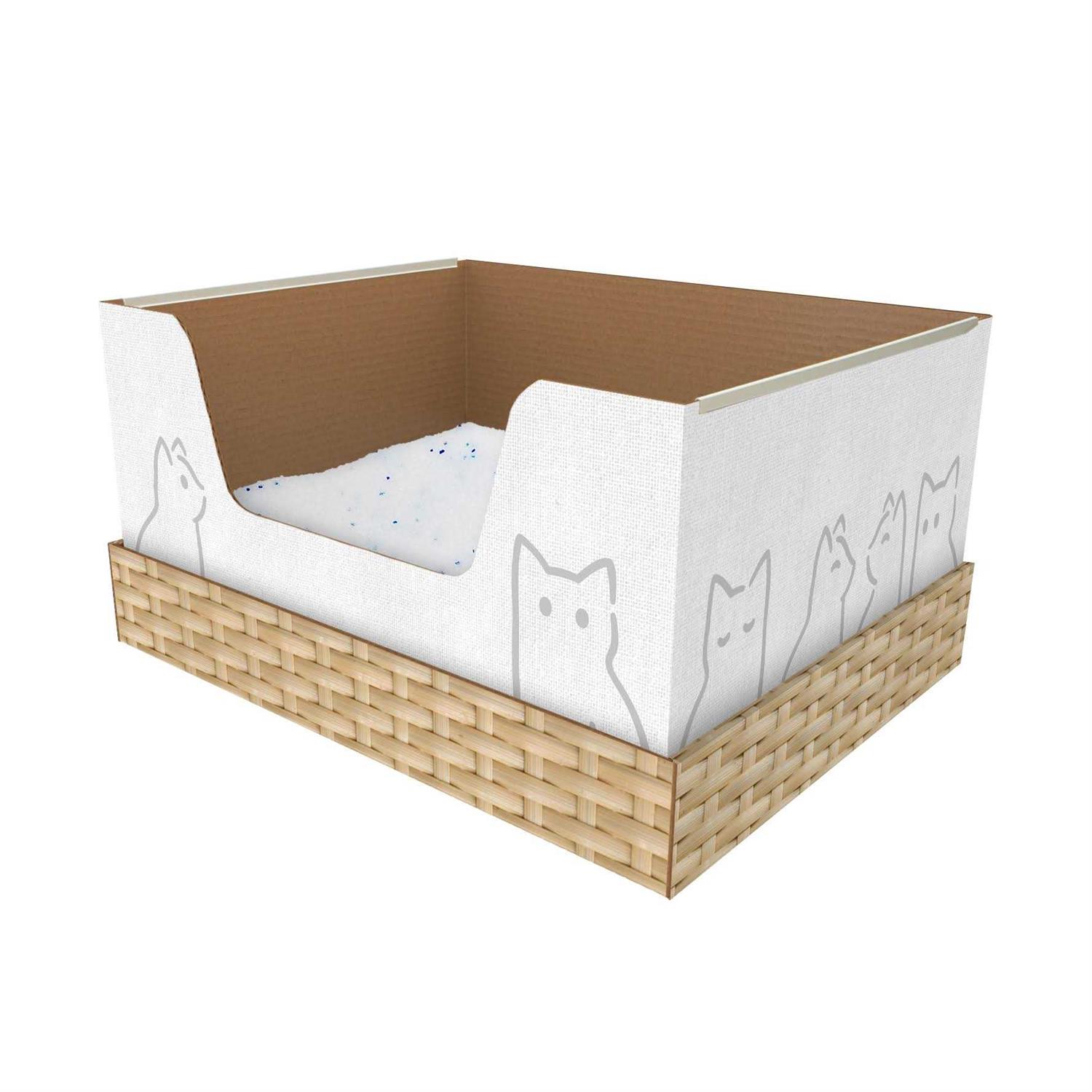 Fine-Grain Silica Litter with Disposable Cat Litter Box - Pet Supplies online store