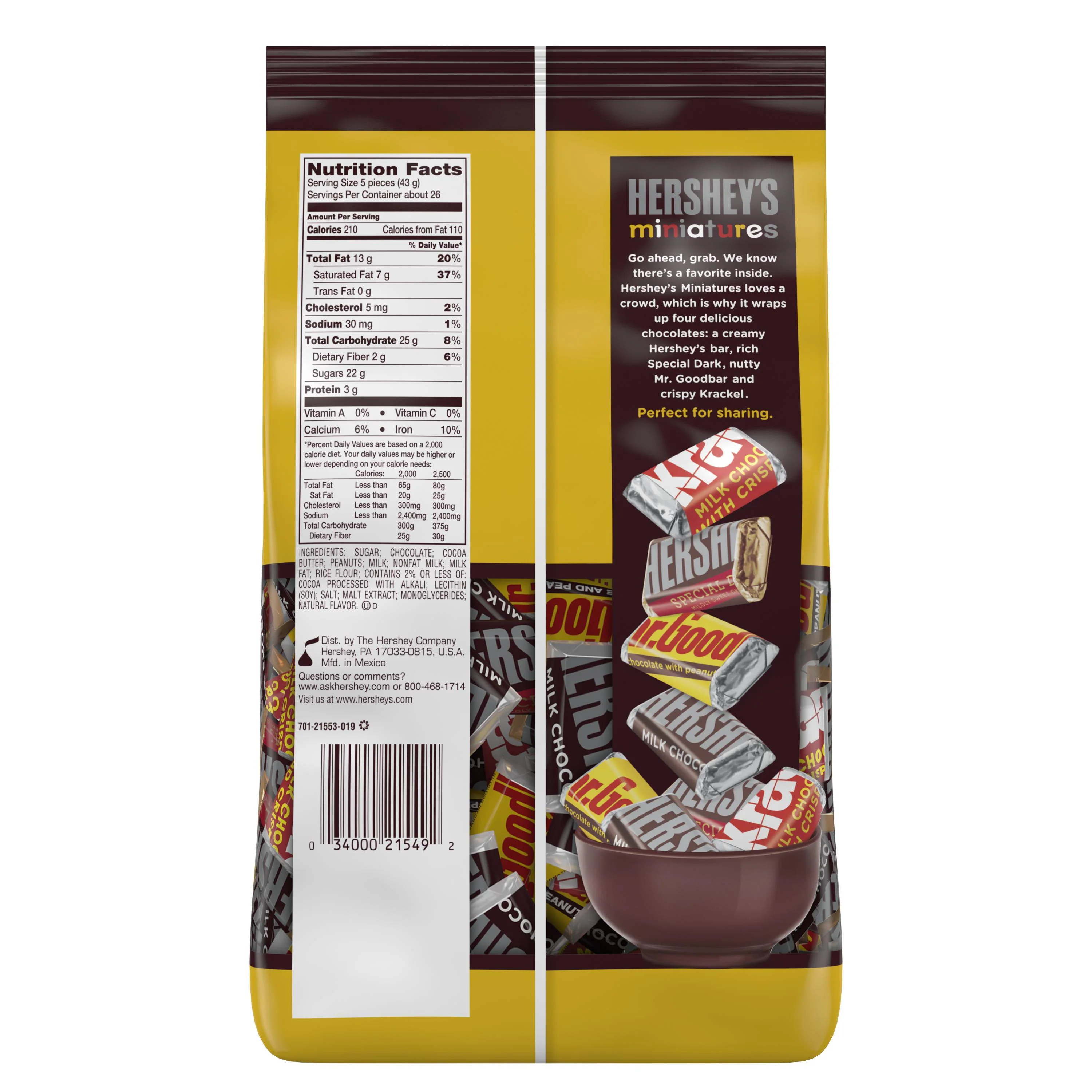 Hershey's, Miniatures Assortment Chocolate Candy, 40 Oz