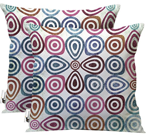 Handmade Retro Throw Pillows - Set of 2 - Vintage Italian Multicolor Furniture Pillows - Retro Lounge | UBU Republic (16X16)