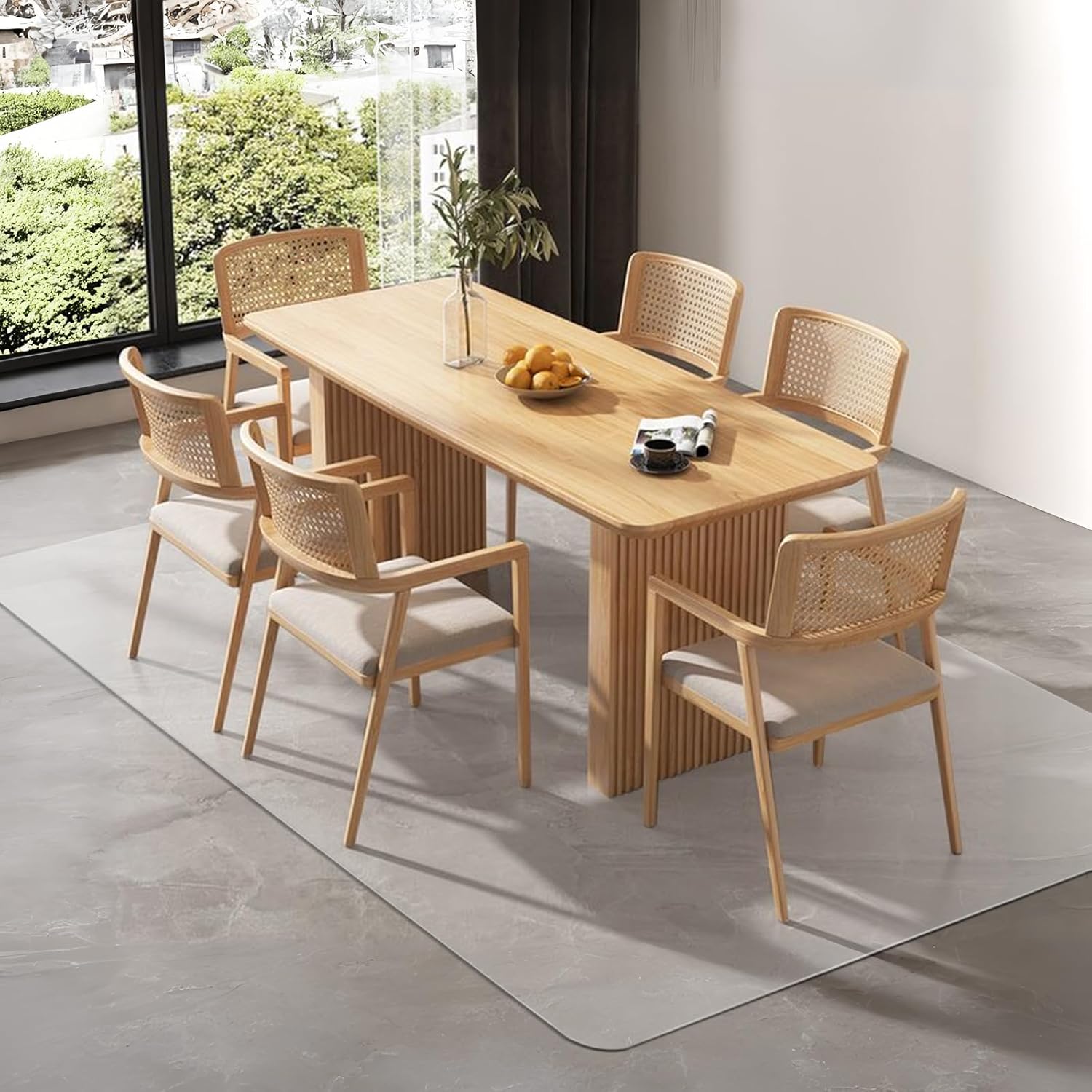 Azadx Office Chair Mat for Hardwood Floor, 8'×10' Clear Desk Chair Mat for Hardwood Floor Large Protector Floor Mat for Dining Room, Easy Glide Rolling Plastic Floor Mat, Chair Mat for Living Room