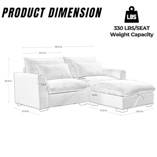 Corduroy Sofa Couch 86